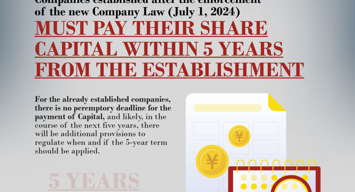 Companies established after the enforcement of the new Company Law