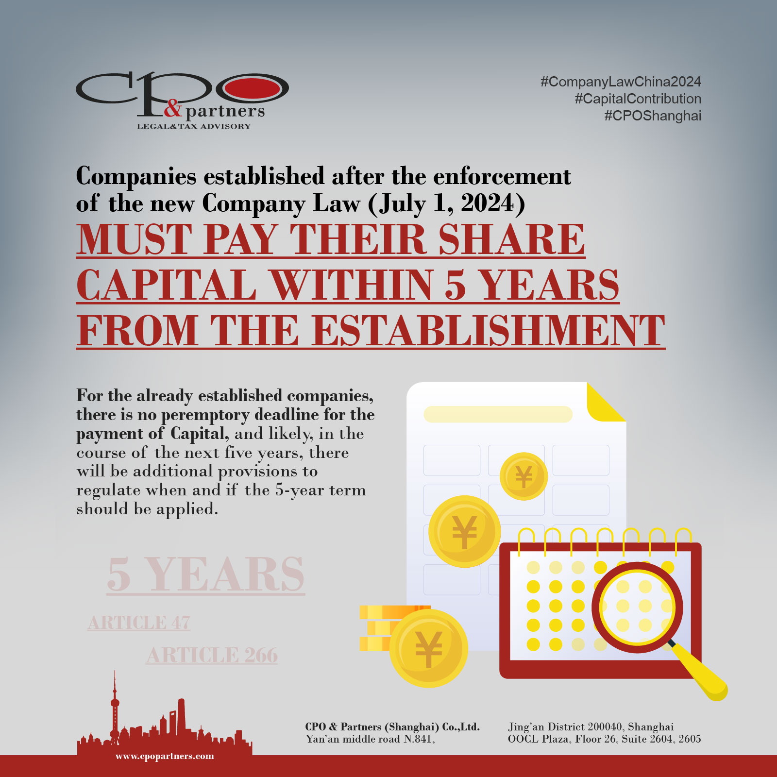 Companies established after the enforcement of the new Company Law