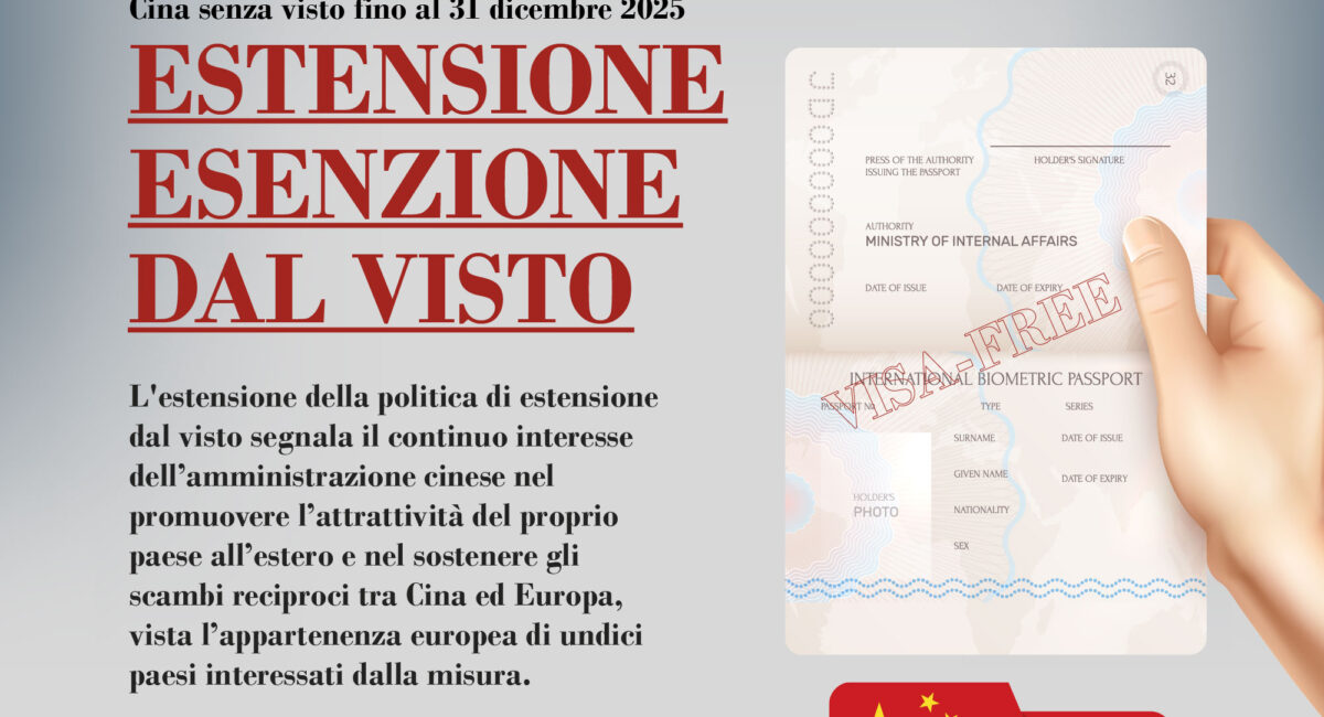 Cina, estensione esenzione dal visto