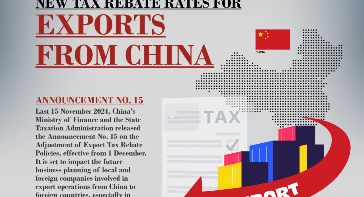 Nuove aliquote di rimborso fiscale per le esportazioni dalla Cina